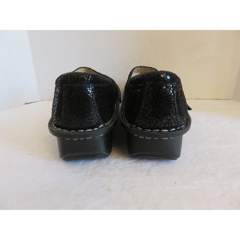 Alegria Black Snake Embossed Leather Mary Jane Professional Clogs Shoes EU 39 - Picture 5 of 7